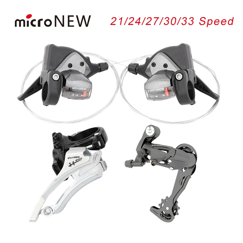 

microNEW mountain bike Front Derailleur 3 speed 21/24/27/30/33 Speed rear derailleur Plastic steel bicycle universal accessories