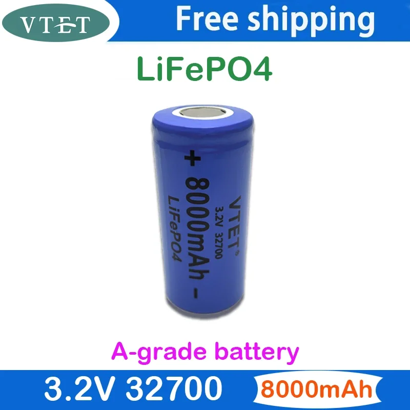 32700 8000mAh 3.2V Lifepo4 Rechargeable Battery 8.0Ah 50A Professional Lithium Iron Phosphate Power Battery