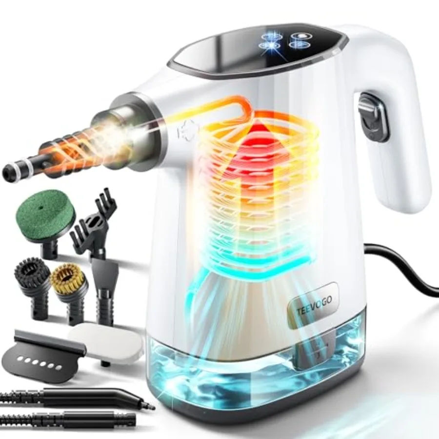 

Ручной пароочиститель с быстрым нагревом за 3 секунды, под давлением, с съемным резервуаром для воды 450 мл, легкий портативный отпариватель для