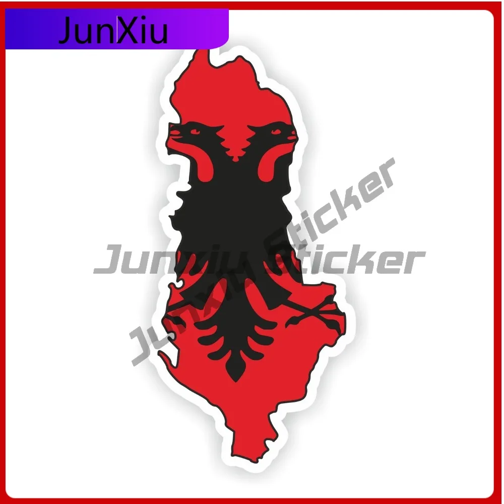 

Albania National Emblem Map Shape And Outline Vinyl Waterproof Decals Car Funny Decoration Wall Stickers Accessories Suv Cover