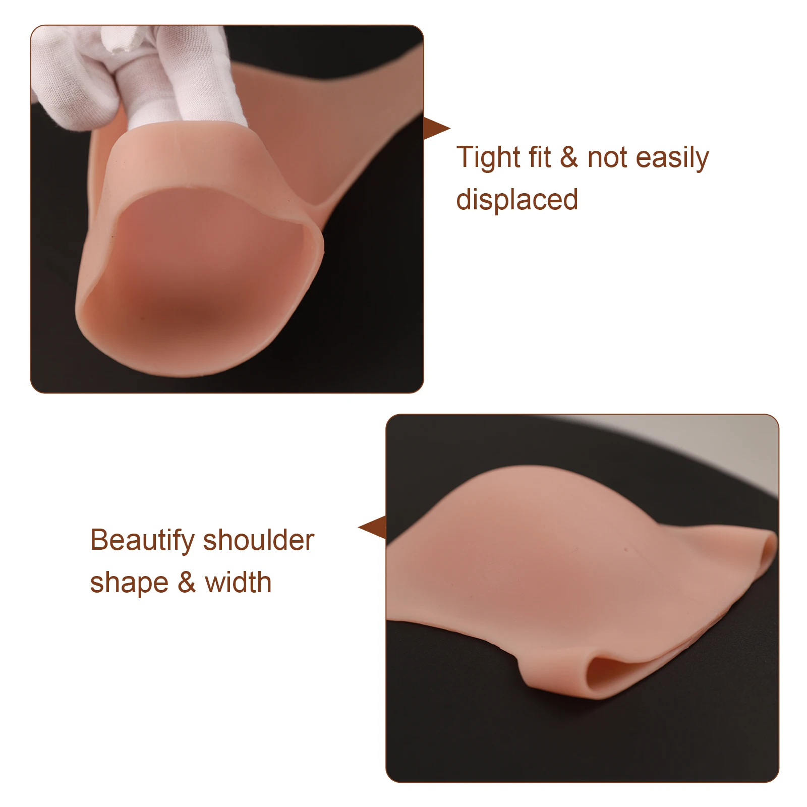 U-Charmmore Soft Silicone Shoulder Pads Anti Slip Padded Removable Shoulder Enhancer Suitable Reusable for Narrow Shoulders