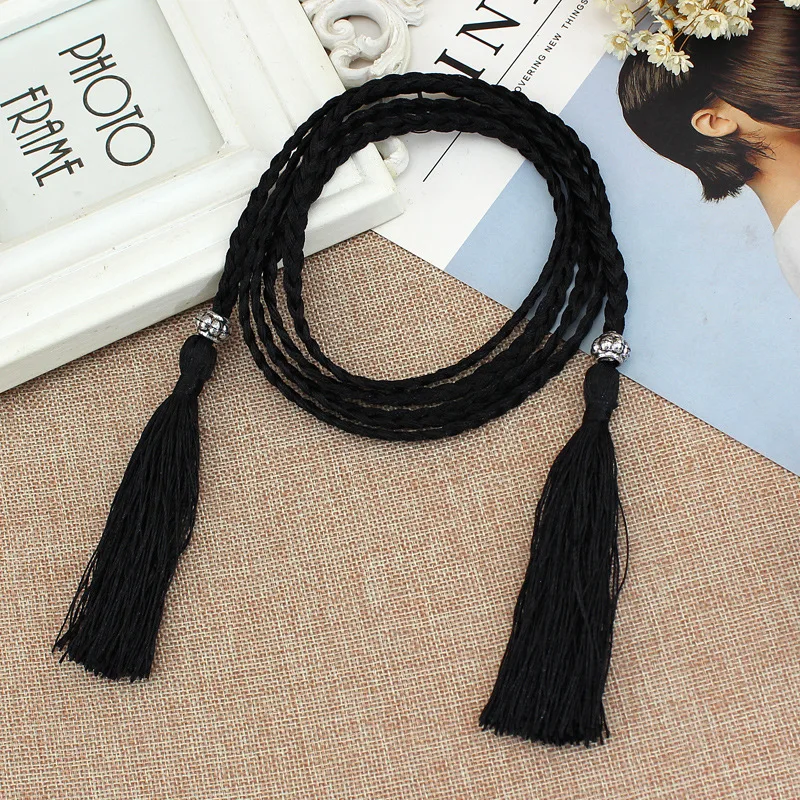 Ladies Belts Fashion National Style Hollow Tassel Tie Strap Waist Chain Women's Waistband Dress Accessories Bohemian Style