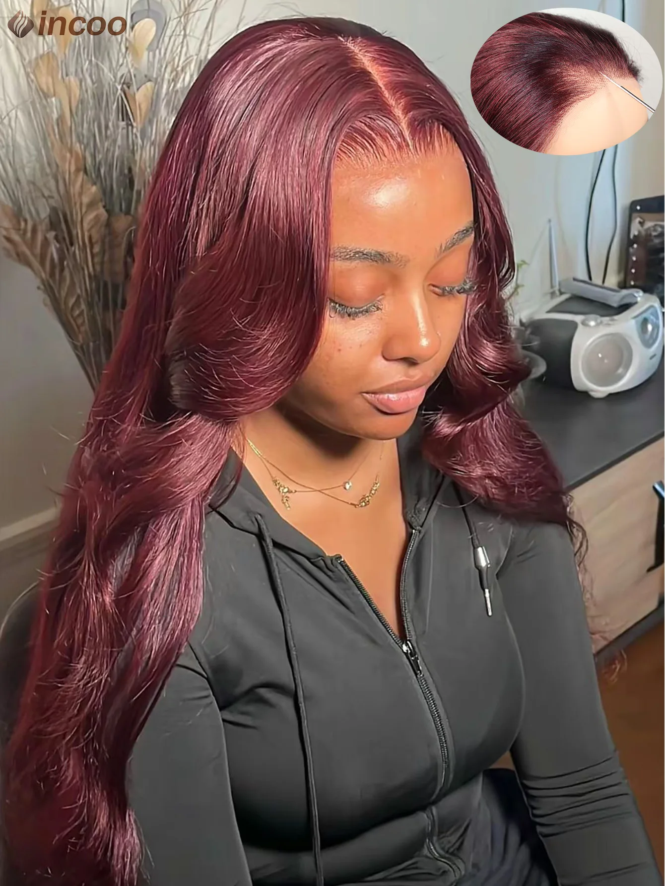 

Burgundy Glueless Body Wave Wigs Human Hair Ready To Wear Wigs 9X6 Hd Lace Front Wigs Pre Plucked Ginger Blonde Wigs For Women
