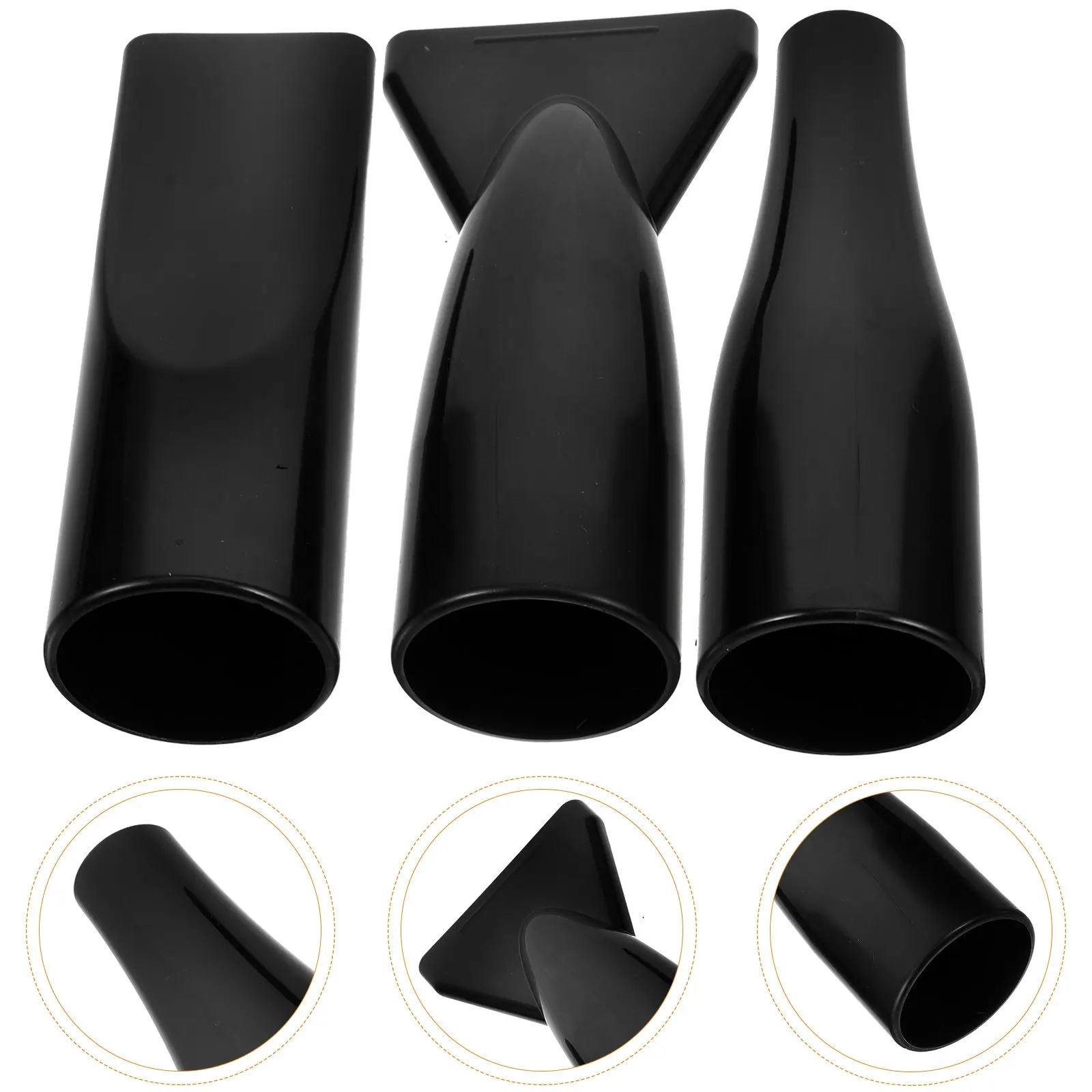 

3Pcs Universal Hair Dryer Nozzle Black Blow Dryer Diffuser Attachment High Temp ABS Material Reduces Hair Damage Smooth Shiny