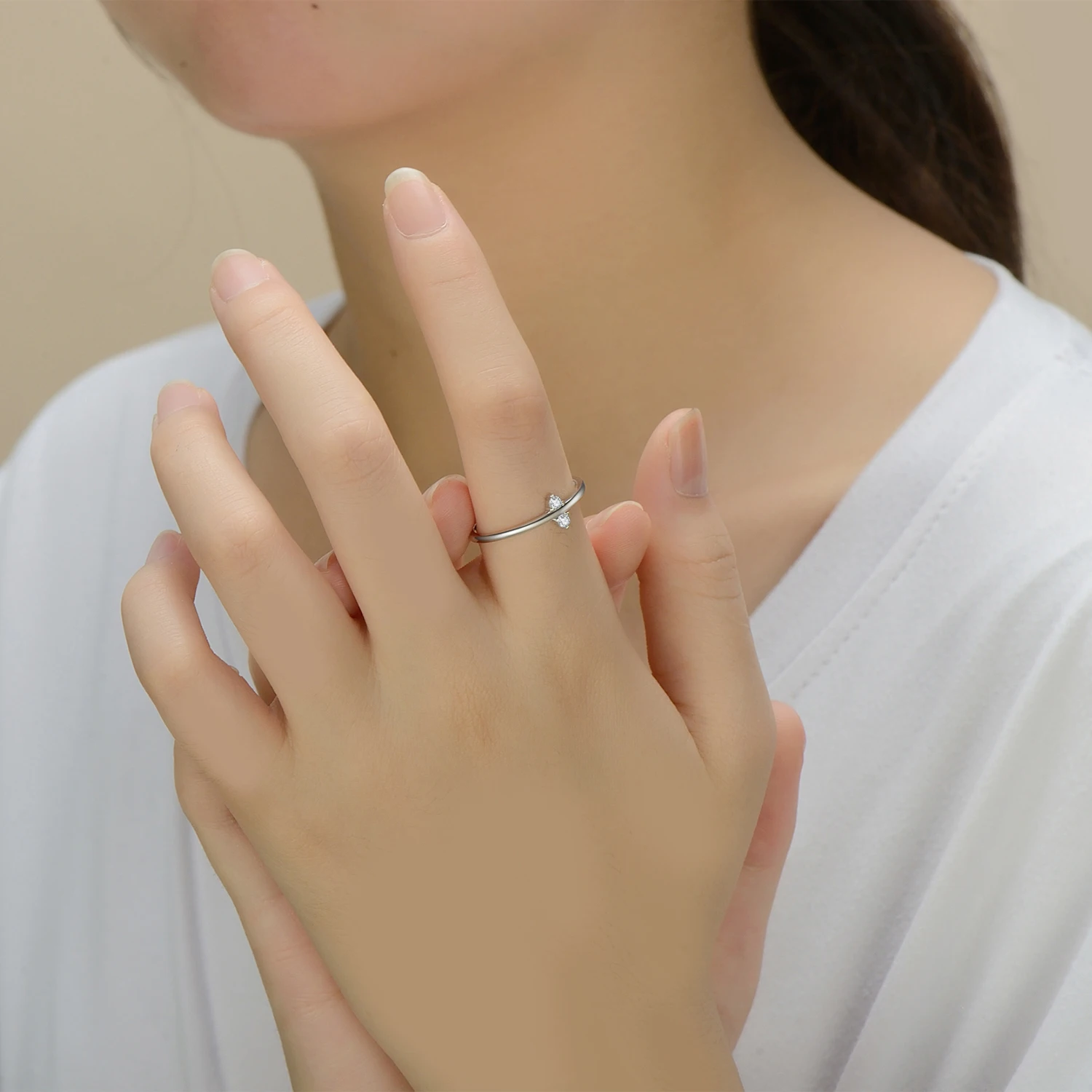 Modian 925 Sterling Silver Minimalism Clear CZ Finger Rings For Women Fashion Anniversary Wedding Statement Jewelry 2020 Bijoux