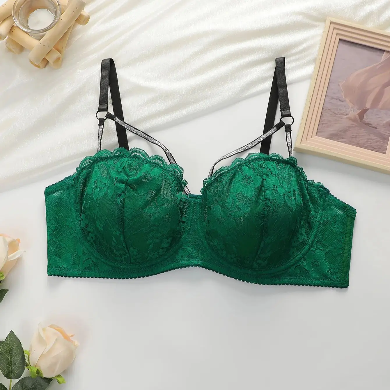 Reggiseno Push-Up Viomisha con biancheria intima con ferretto ad anello in acciaio senza Lingerie di pizzo Sexy imbottita tutti i giorni reggiseno taglie forti