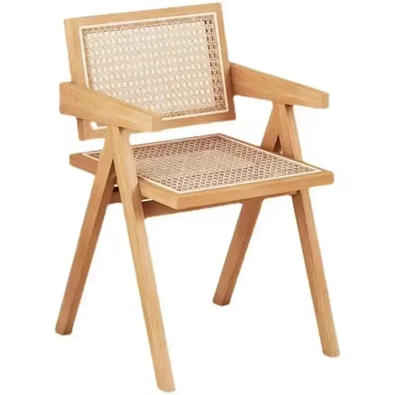 Solid wood Cane Chair Wabi-Sabi Chandigarh Chair Home Direct sales casual cane chair