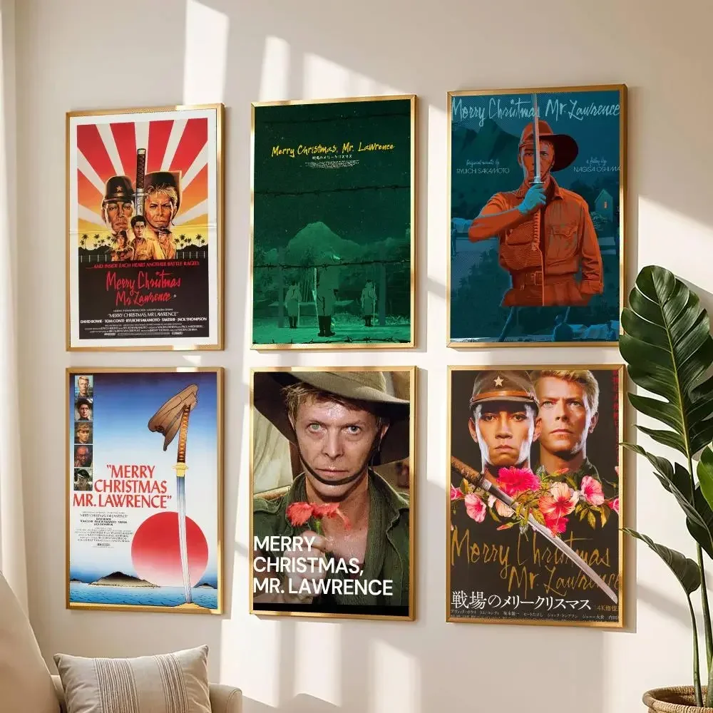 classic movie M-Merry Christmas Mr Lawrence-E Painting Calligraphy Boho Botanical Decor for Living Room  Elegant Home Style