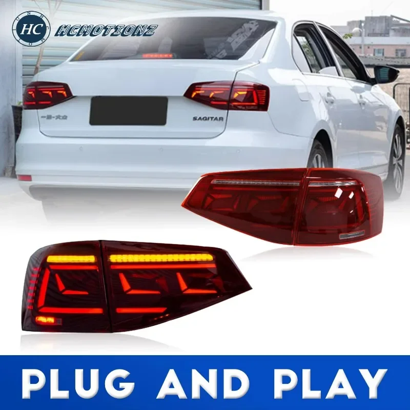 LED Rear Lamps Start up Animation 2015-2018 Sagitar Vento DRL Dynamic Turn Signal Tail Lights for VW Jetta MK6