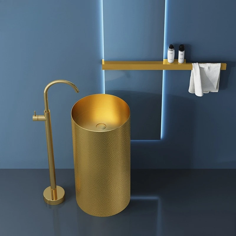 

Outdoor Sink, Courtyard Vertical Washbasin, Stainless Steel Integrated Floor-standing , Bar Bathroom