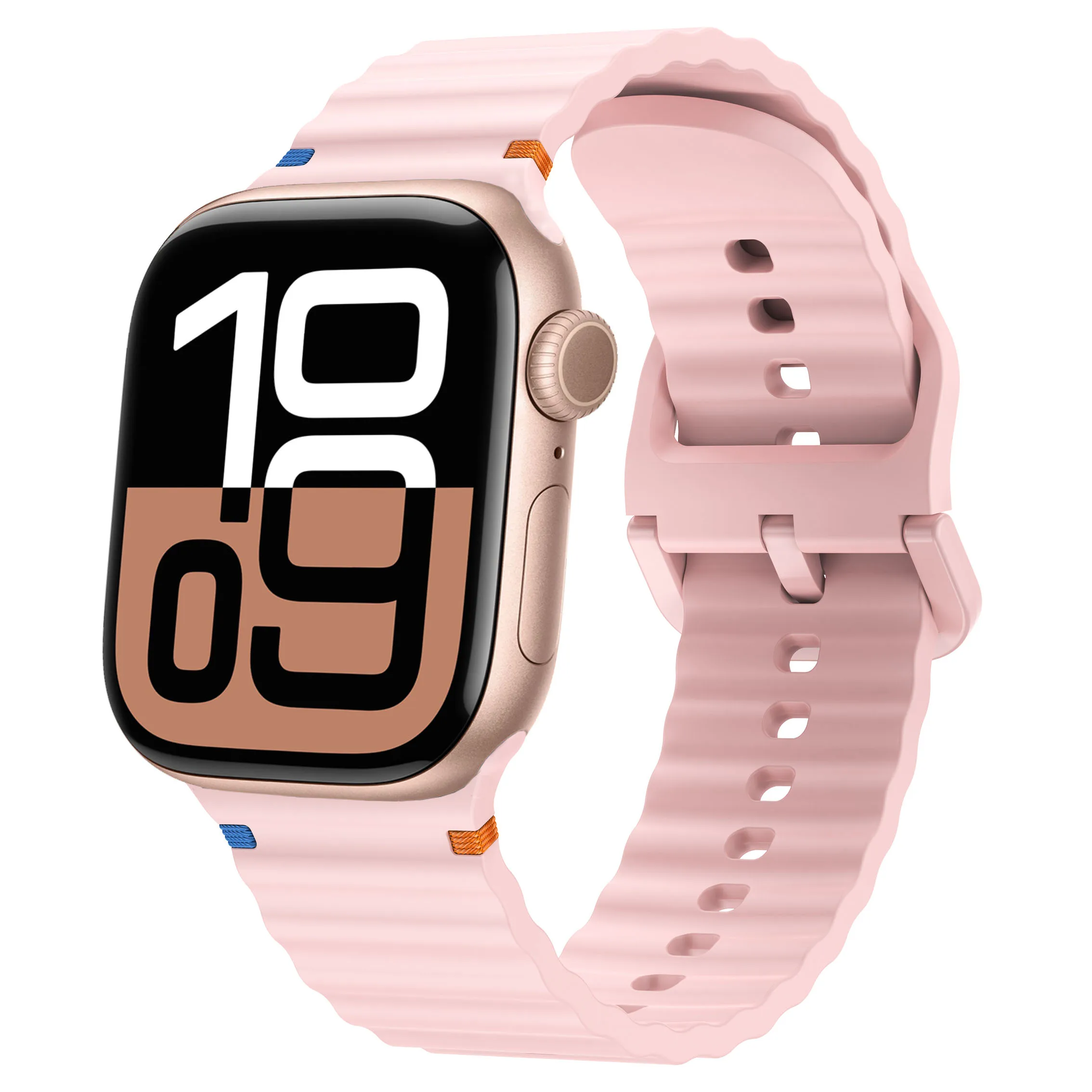 通気性のあるシリコンストラップ Apple Watch バンド用 46mm 42mm 45mm 41mm 49mm 44mm 40mm スポーツブレスレット iWatch 11 10 Ultra 9 8 7 5 SE 3
