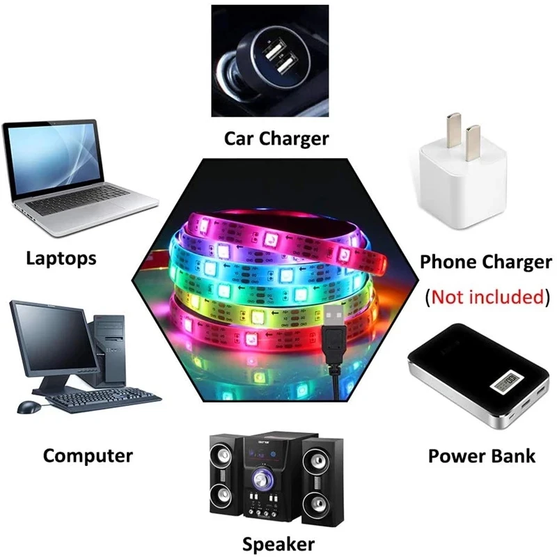 DC5V WS2812b LED Strip RGB 5050 led light USB Bluetooth App Control Chasing Effect Light Flexible Lamp Tape Room Decor