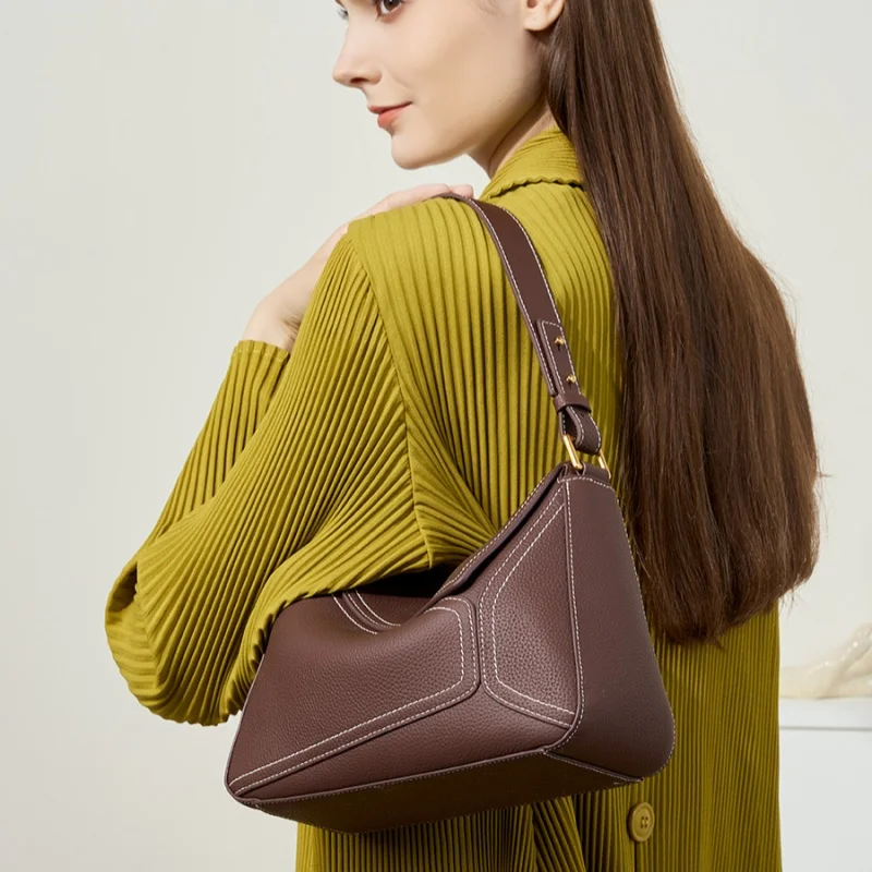 

Женская сумка через плечо нового стиля, геометрическая сумка, сумка-подушка из натуральной кожи, сумка через плечо из воловьей кожи, сумка для поездок на работу, Bolsos Mujer