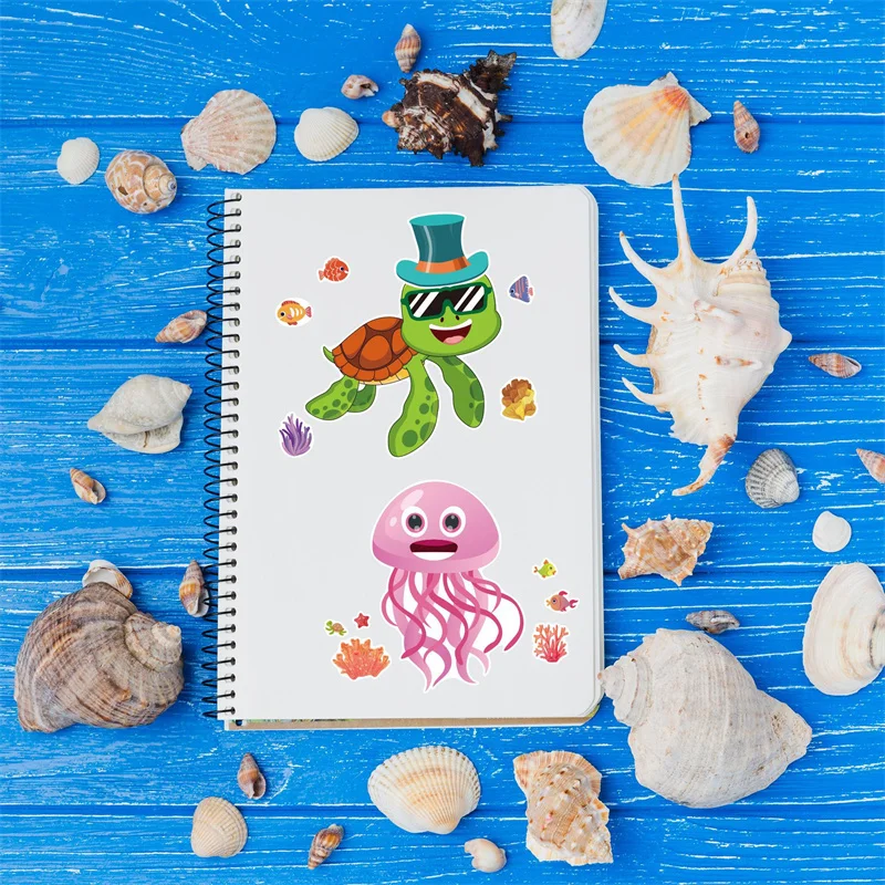 6-24sheets Stickers for Kids Creative DIY Turtle Shark Face Make Your Own Ocean Puzzle Jigsaw Sticker Children Boys Girls Toys