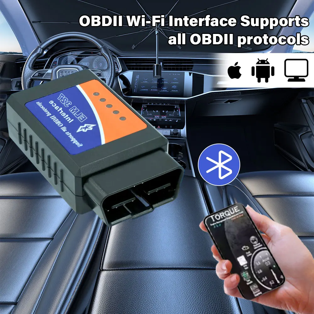 Diagnostic Tools for Apple Android Windows V2.1 ELM327 OBD2 Bluetooth Car Detector Diagnostic Tool Automatic Fault Scanning Tool