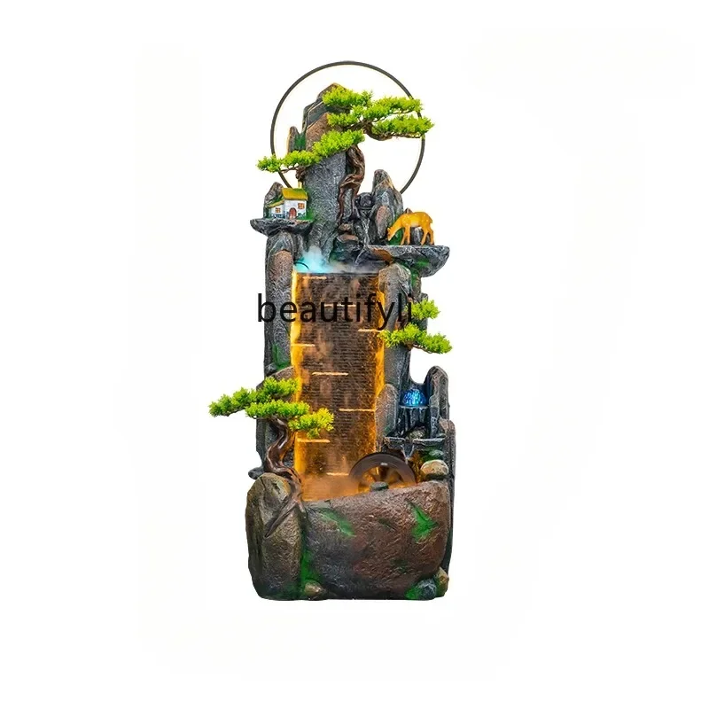

Artificial Mountain and Fountain Landscape Circulating Water Living Room Humidification Fish Pond Fortune Floor Decoratio