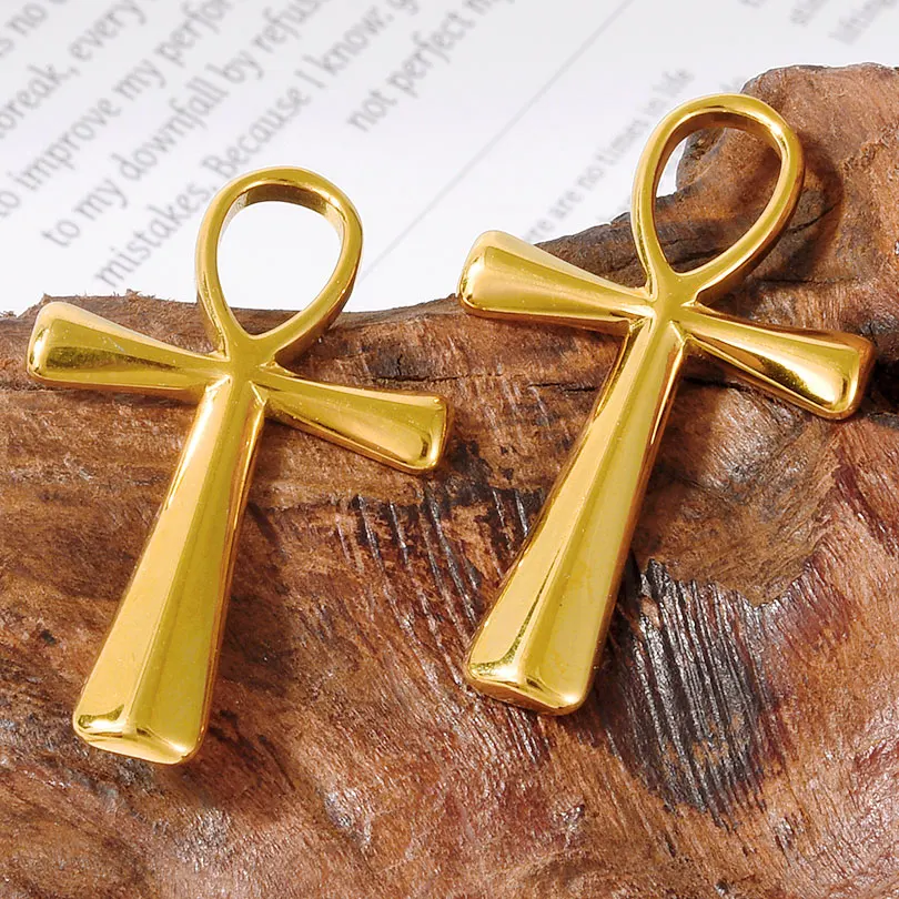 5pcs Mix Religious Stainless Steel Ankh Cross Pendants For Jewelry Making Supplies DIY Accessories No Fade Metal Charms Pendant - view 6