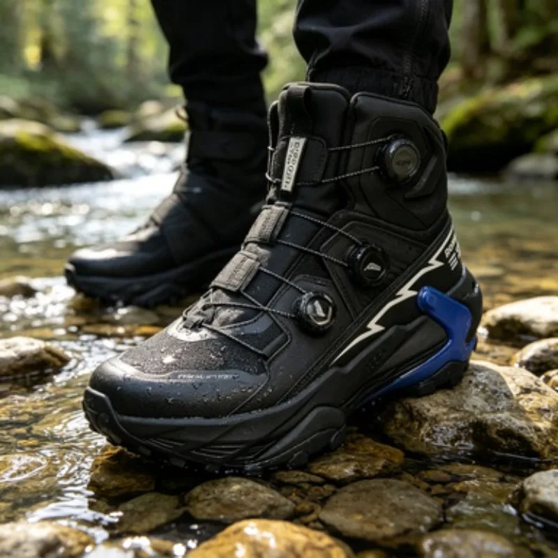 2026 New Trend Men Hiking Sneakers Comfortable Trekking Shoes Men Quick Lacing Climbing Shoes For Men High Top Man Shoe Mountain