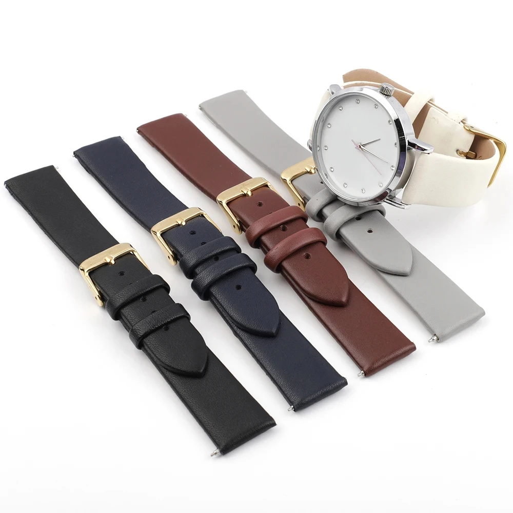 

Leather Watch Strap Waterproof Band Replacement Watchband Quick Release Women for Smartwatch Wrist Bracelet 12mm 14mm 16mm 18mm