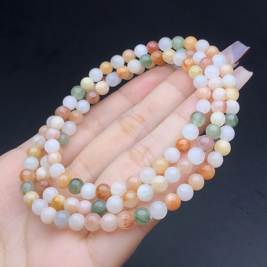 

5MM Natural Colored Rabbit Hair Quartz Bracelet Women Fashion Charm Crystal Healing Energy Gemstone Yoga Jewelry 1PCS