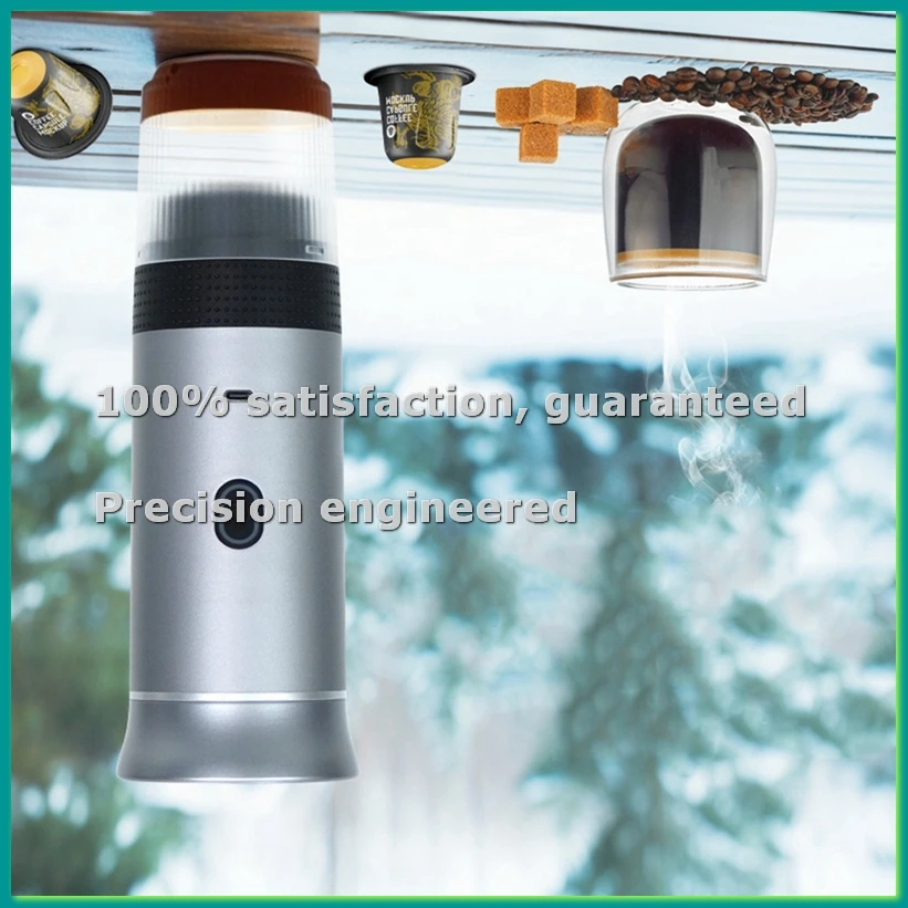 Portable Espressos Coffee Machine 12V Electric Small Travel Italian Expressos Maker for Camping RV Hiking Office-A46I