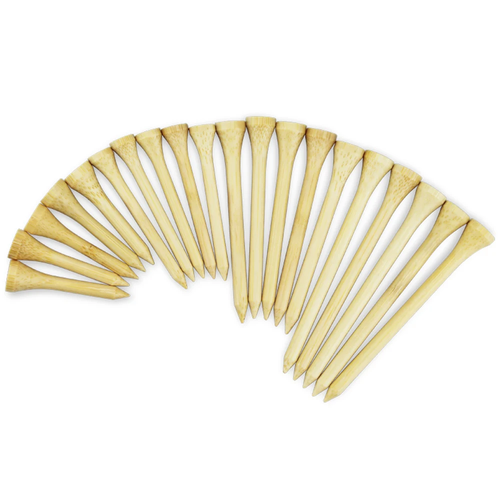 Soporte para pelotas de Golf de bambú, 4 tamaños disponibles, más fuerte que las de madera, envío directo, 42mm, 54mm, 70mm, 83mm, 100 unidades