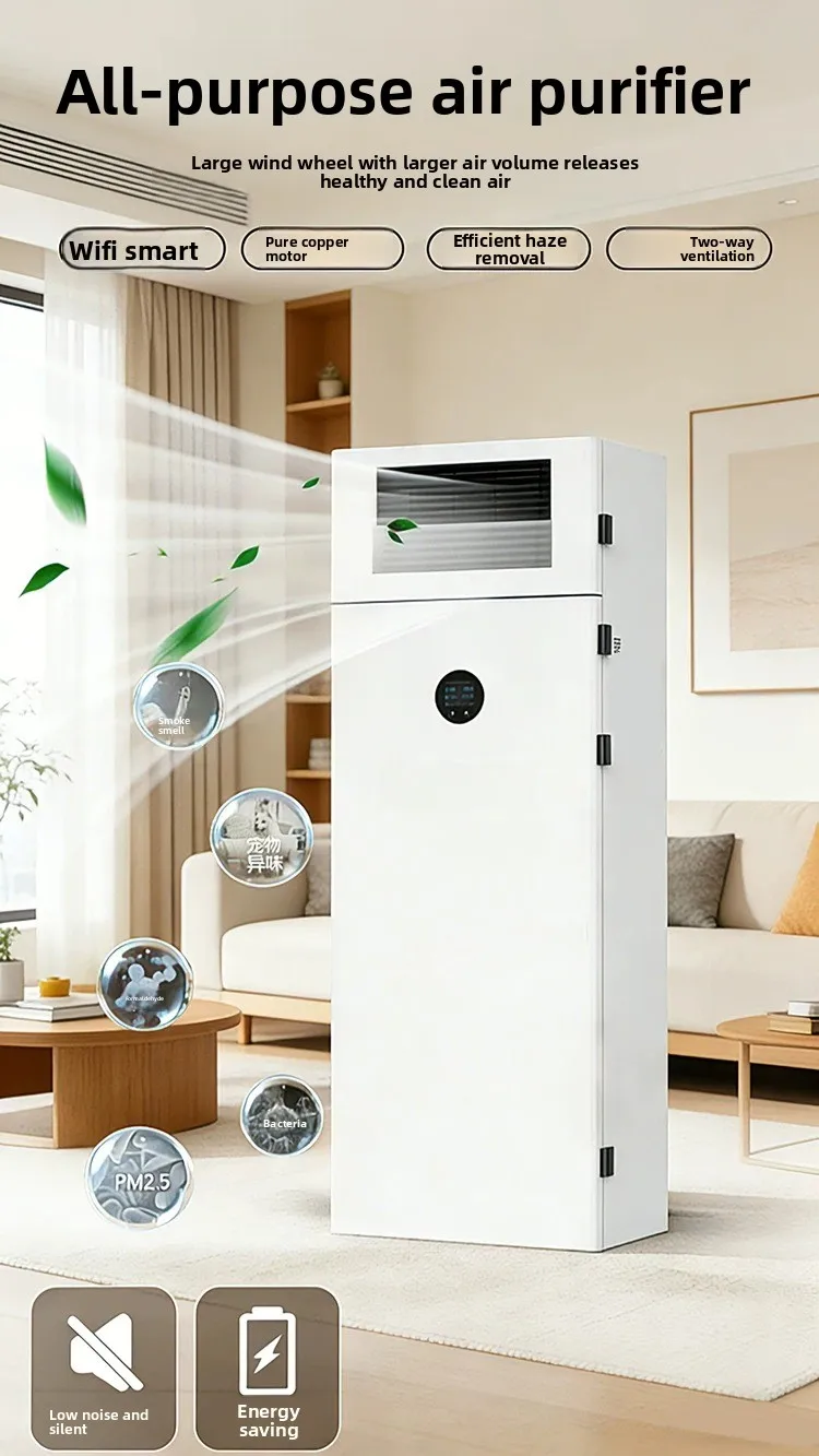 Professional Commercial Wall Mounted Energy Recovery Ventilator Ductless Bidirectional Flow High Efficiency Fresh Air System