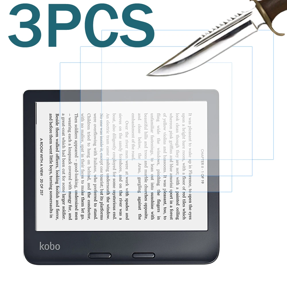 3PCS Glass screen protector for kobo libra 2/kobo libra H2O 7'' ereader color ebook protective film