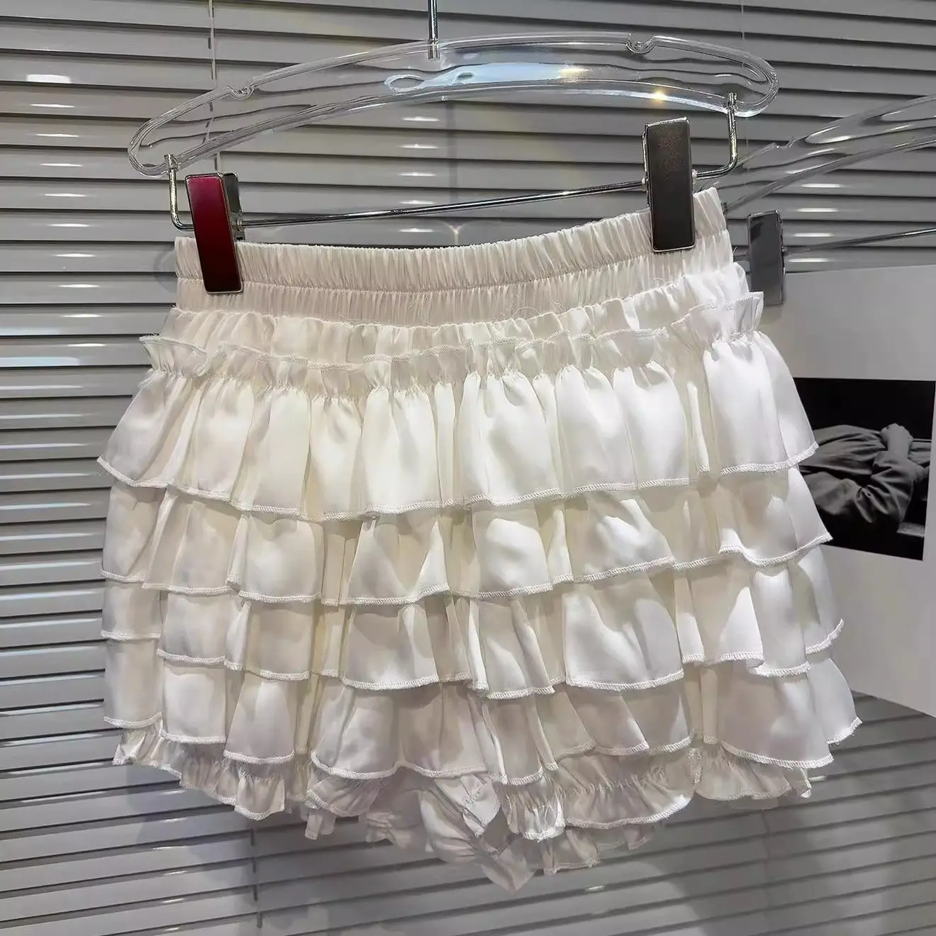 Japanese Style Y2k Mini Shorts Skirt Cute Sexy Ballet Elastic Ruffle Skirt Patchwork Lolita Sweet Shorts Skirt Woman Chic
