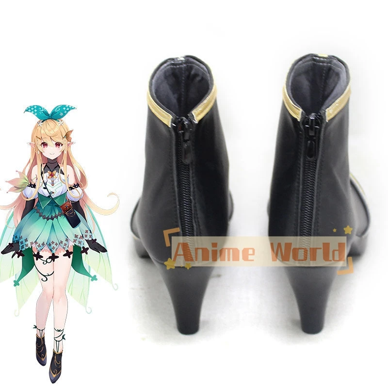 Virtuelle YouTuber Nijisanji LazuLight Pomu Rainpuff Schwarz Cosplay Schuhe Halloween Karneval Stiefel Nach Maß