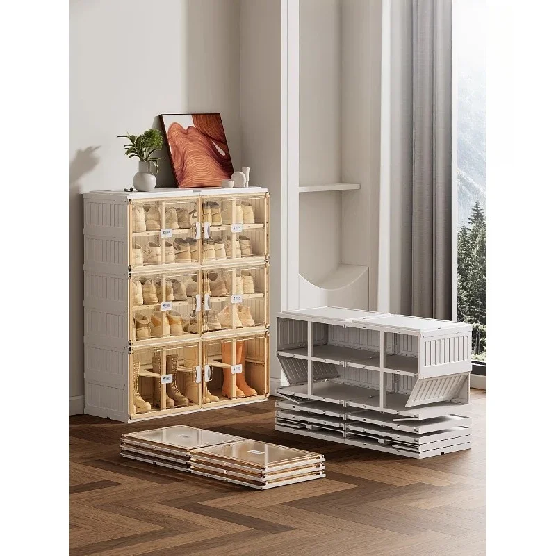 

Folding storage cabinet, shoe box storage box, transparent shoe cabinet, household dormitory storage shoe rack