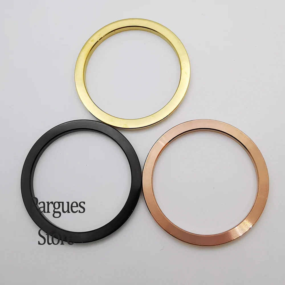 36mm/39mm stainless steel silver/gold/rose gold/black bezel insert for watch case top cover replacement