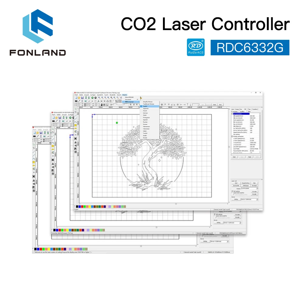 FONLAND Ruida RDC 6332G Co2 Laser DSP Controller für Laser Gravur und Schneiden Maschine RDC DSP 6332G