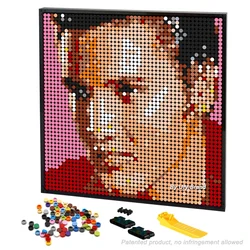 2488PCS Pixel Art Pop Star Singer Elvis Portrait Room Decorative Painting Mosaic DIY Frame By Building Blocks Toy Gift Ideas