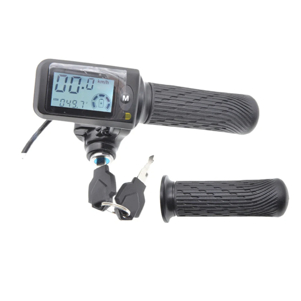 LCD Speed Display Throttle Turning Accelerator E-BikeThrottle Grip Electric Scooter Throttle Grips LCD Display 36-60V