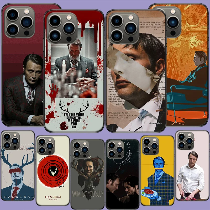 Killer Movie Hannibal Phone Case For Apple Iphone 16E 16 17 Pro Max Air 15 Pro 14 Plus 12 13 Mini Cover Cute Fundas Sili