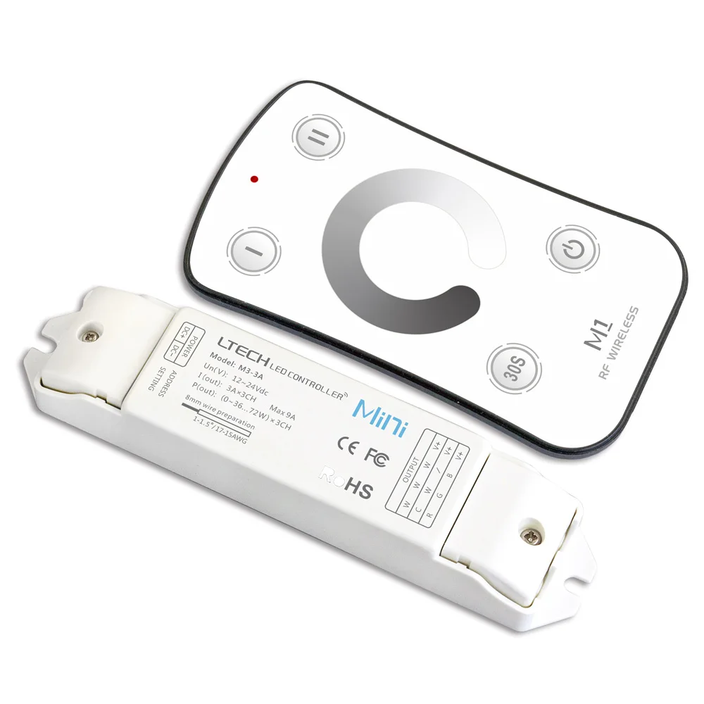 LTECH LED Strip Controller Touch Dimmer RF Wireless Remote DC 5V 12V 24V Controller For LED 5050 2835 Strip Single Color Use