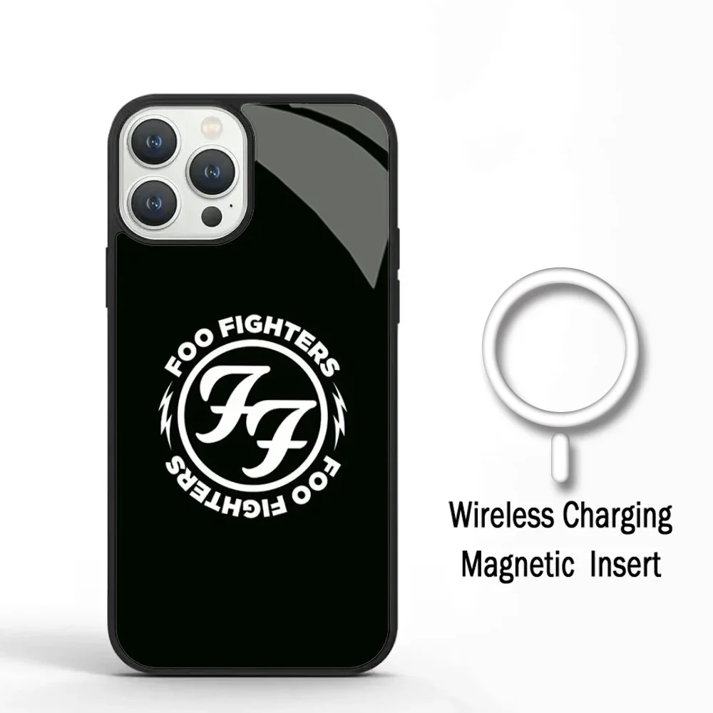 F-FOO F-FIGHTERS Singer Phone Case For IPhone 11 12 13 14 15 Plus Pro Max Mirror Acrylic Cover For Magsafe Wireless Charging