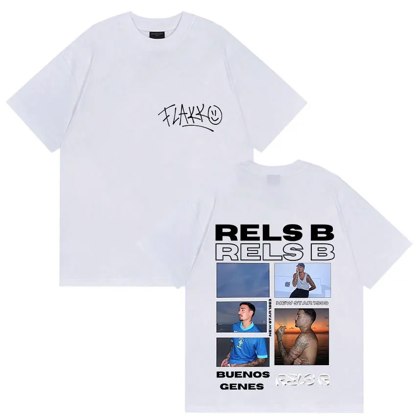 مغني الراب RELS B نحيل Flakk جولة الألبوم 2025 ميرش تي شيرت رجالي الهيب هوب القوطية قصيرة الأكمام تي شيرت موضة عالية الجودة تي شيرت