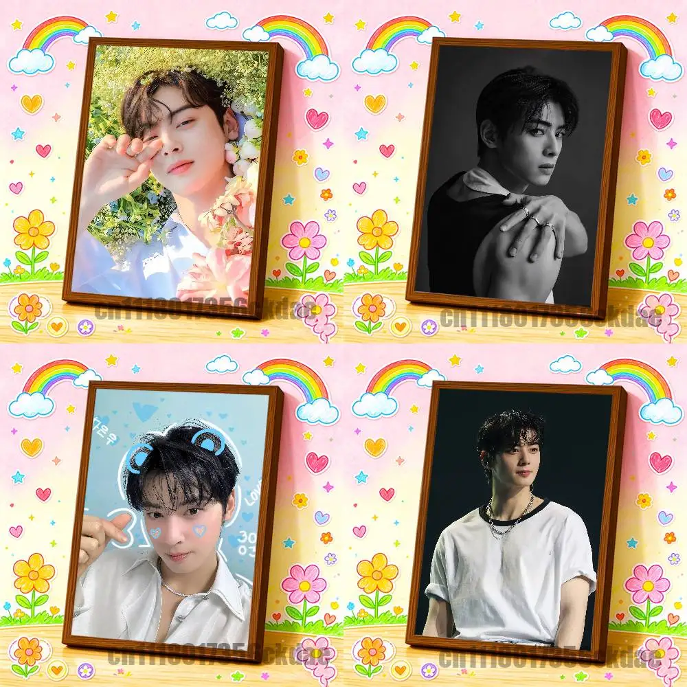 For Cha Eunwoo Eun Woo Poster Cover Sticker Home Decoration Custom Self-adhesive Souvenirs Playbill