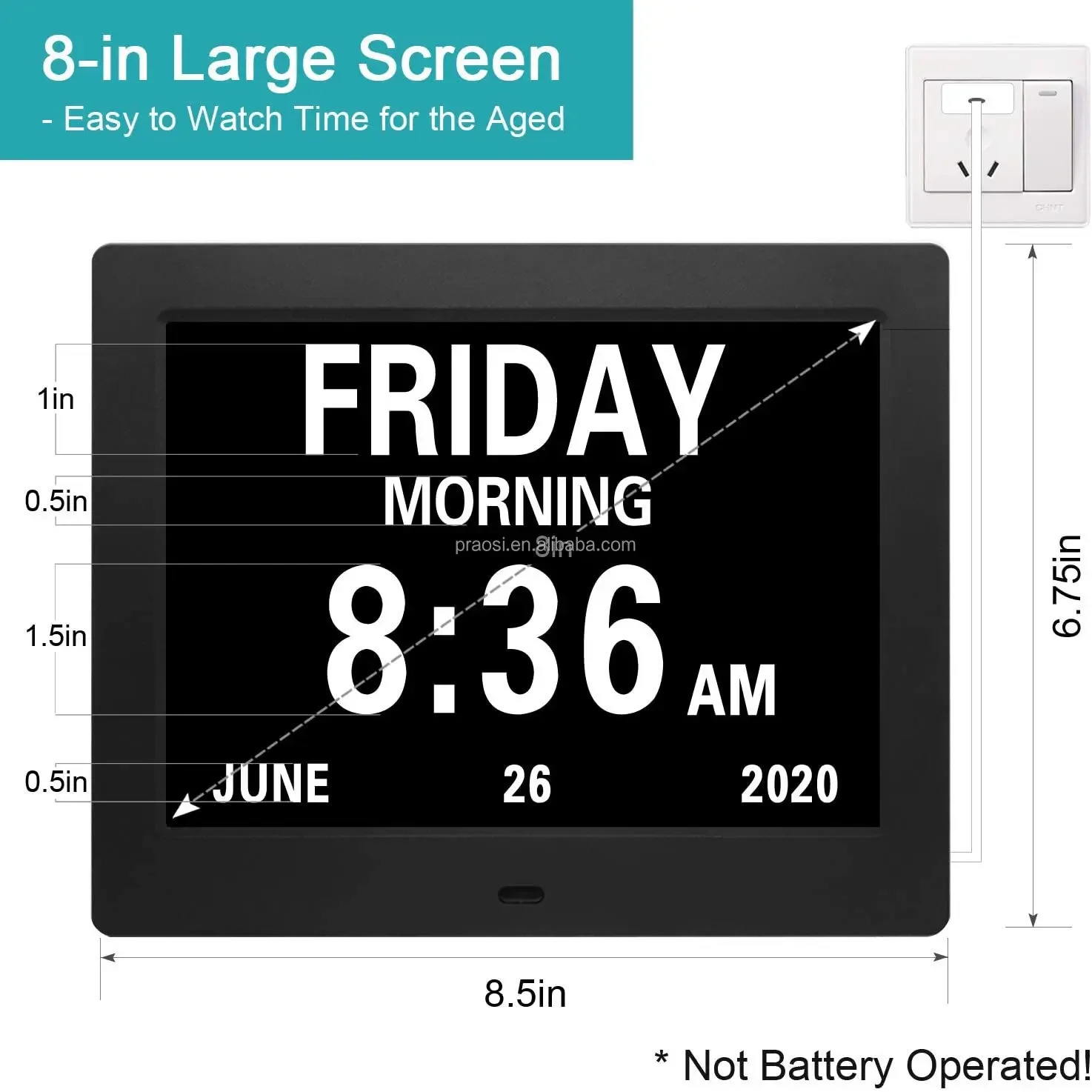 Wake Up Light Sleep Trainer 7 8 10 Inch Digital Lcd Alarm Clock Children Dementia Calendar Clock