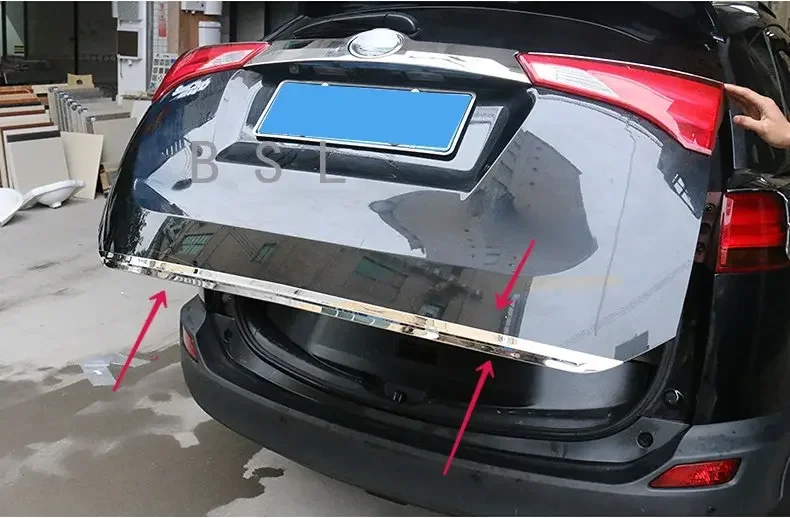 

Rear Trunk Tailgate Molding Cover Trim Garnish Strip Accessories For TOYOTA RAV4 2014 - 2018 Stainless Steel Exterior Kit