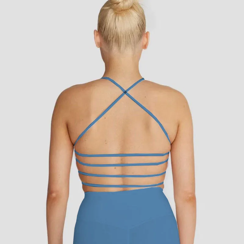 

Бюстгальтеры для йоги Naked Feeling для женщин, противоударное спортивное нижнее белье для фитнеса с красивой спиной, дышащий высокоэластичный быстросохнущий спортивный жилет