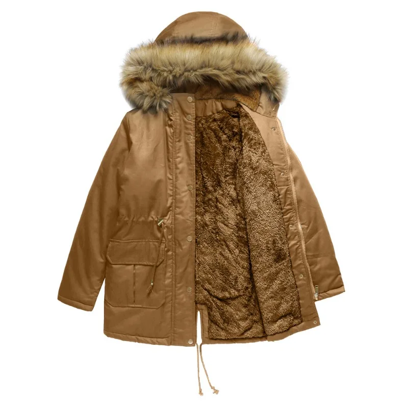 New Padded Jacket with Hooded Fur Collar Winter Warm Coat Large Size Women\'s Padded Jacket