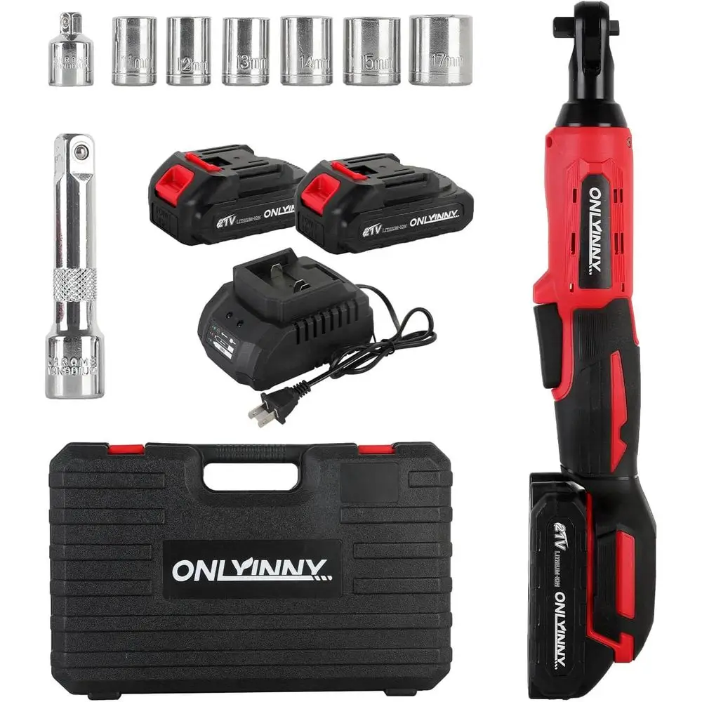 

Электрический гайковерт 3/8 с LED-подсветкой, набор гайковертов 21В с адаптером 1/4, удлинителем, 6 насадками, 2 аккумуляторами для A