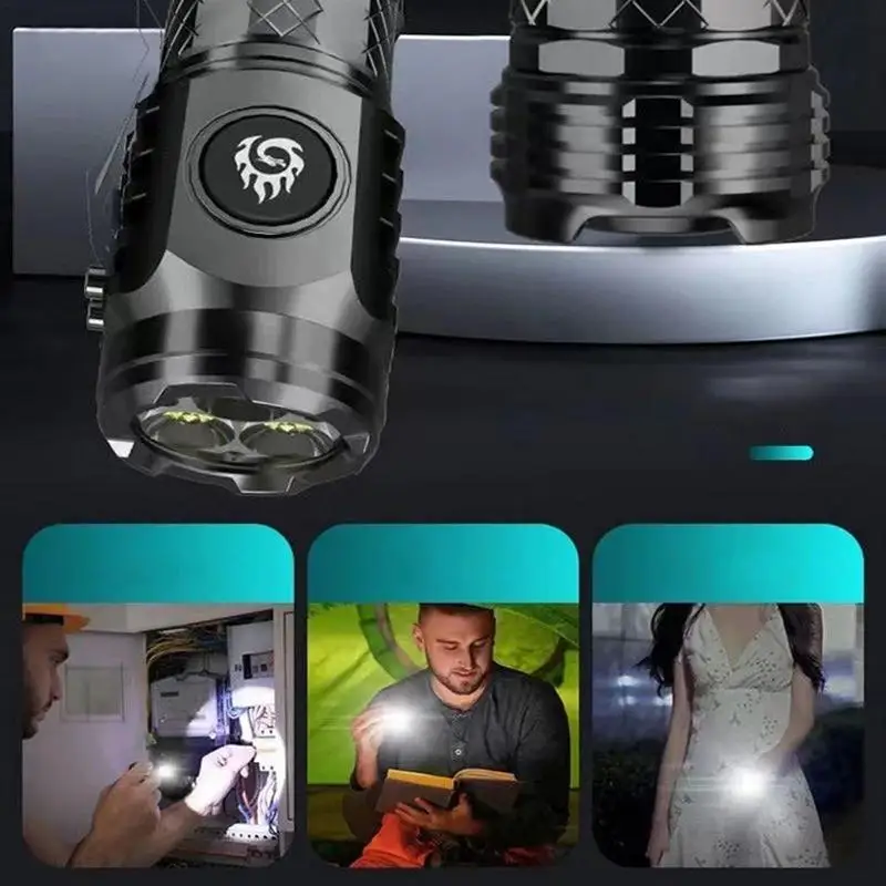 Rechargeable High Lumens Mini Flashlight 5 Modes Powerful LED Flashlight Handheld Camping Pocket Flashlight For Camping Hiking
