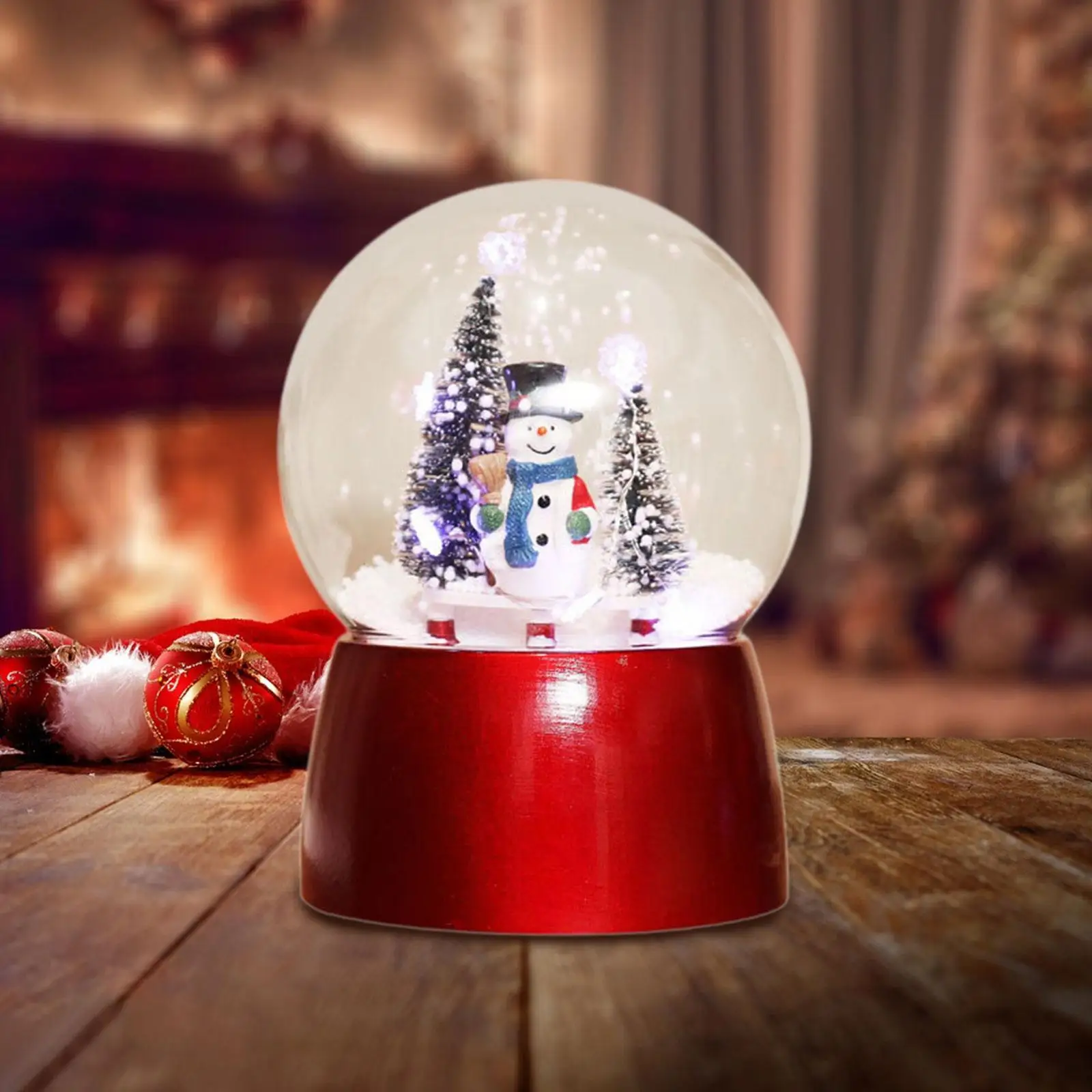 Snow Globe Decoration Xmas Present Christmas Gift for Winter Mantel Tabletop