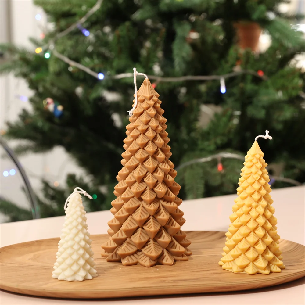 3D Christmas Tree Silicone Mold for Candle Making DIY Chritsmas Pine Tree Candle Mold Holiday Home Decor