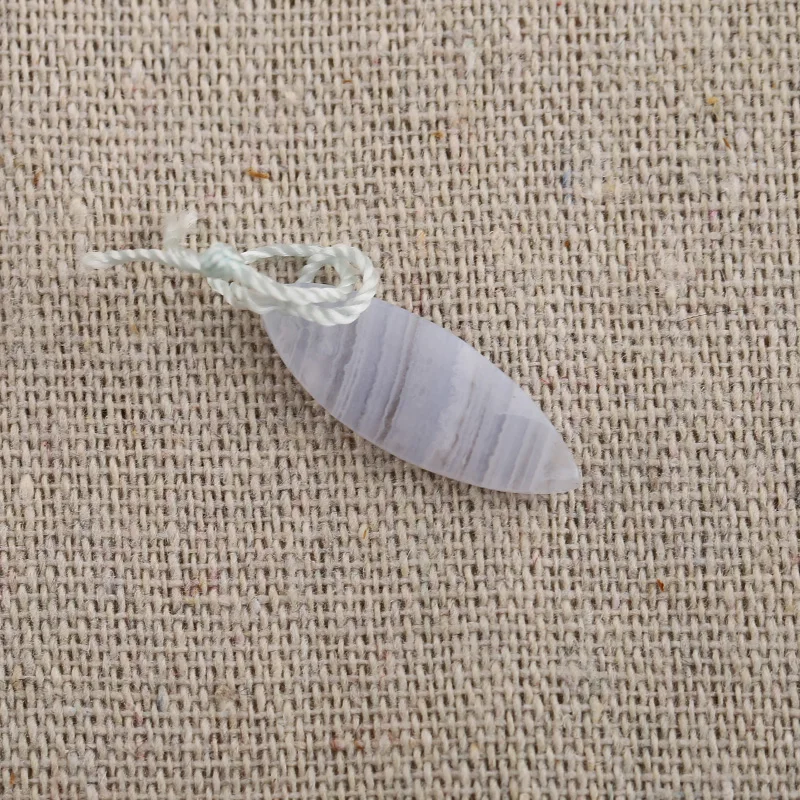 B&F Water Drop Blue Lace Agate Pendant Beads, Handmade Natural stones beads, Polished Stones for jewelry Making Supplies