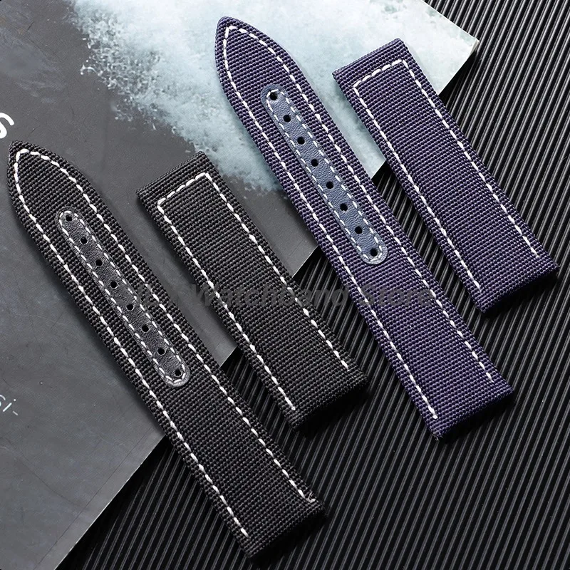 20mm 22mm Universal Canvas Nylon Leather Bracelet Men Women WatchBand Accessories for Seiko for Omega Watch Strap Soft Wristbelt